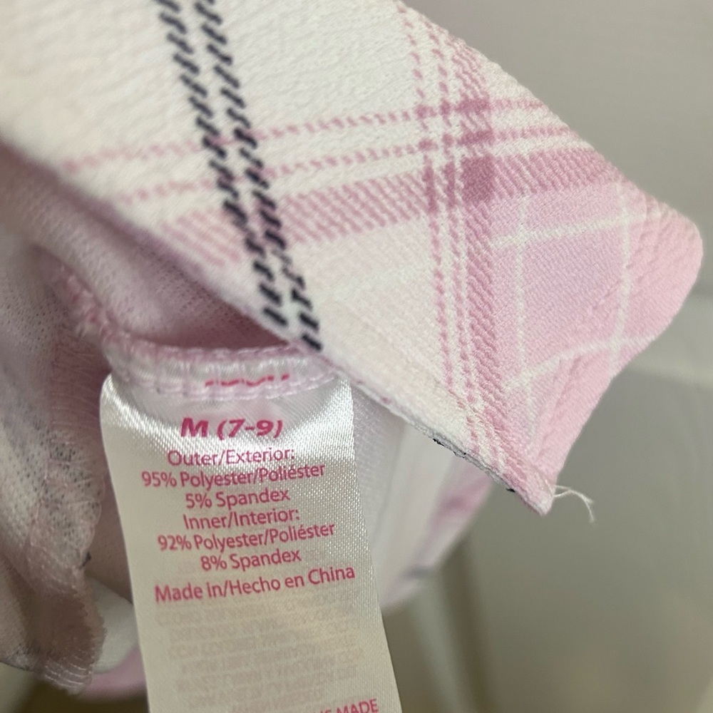 No Boundaries Pink and Black Plaid Spaghetti Strap Dress Size M- 7/9 - Picture 4 of 8